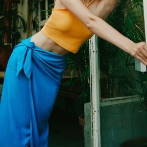 Zara Blue Wrap Skirt